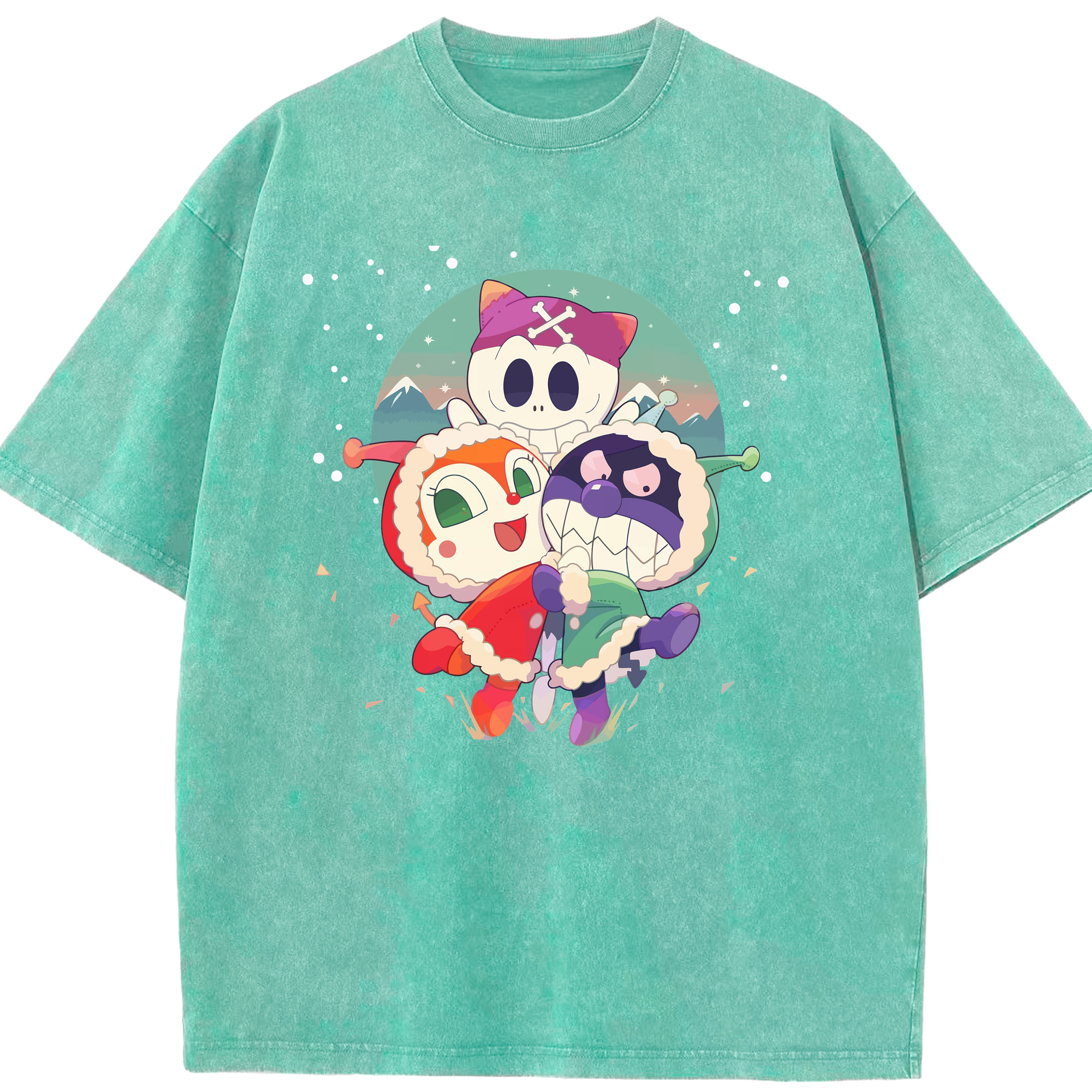 （画像用） アンパンマン Anpanman 綿100% ヴィンテージ風 半袖Tシャツ（フロントプリント）